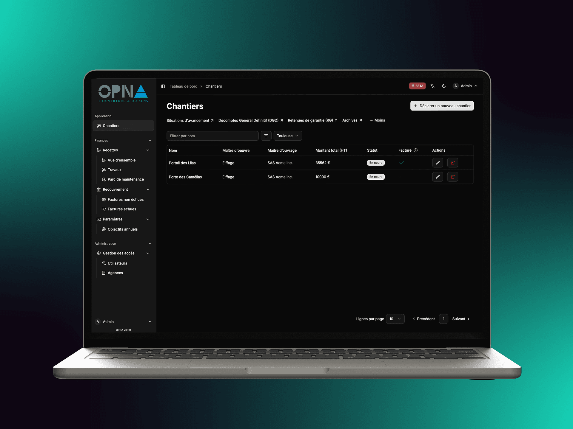 Dashboard OPNA