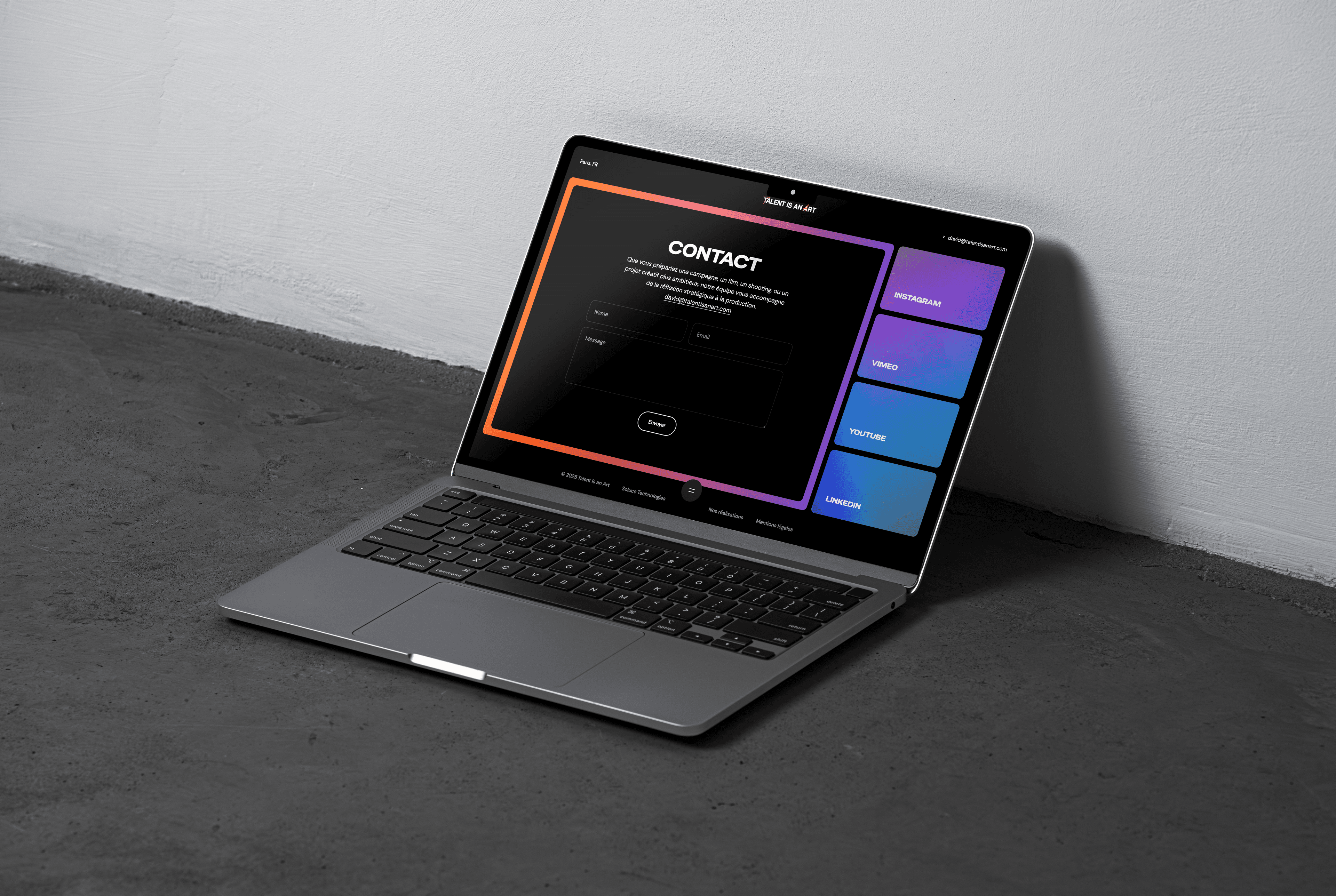 Talent is an Art — Page contact