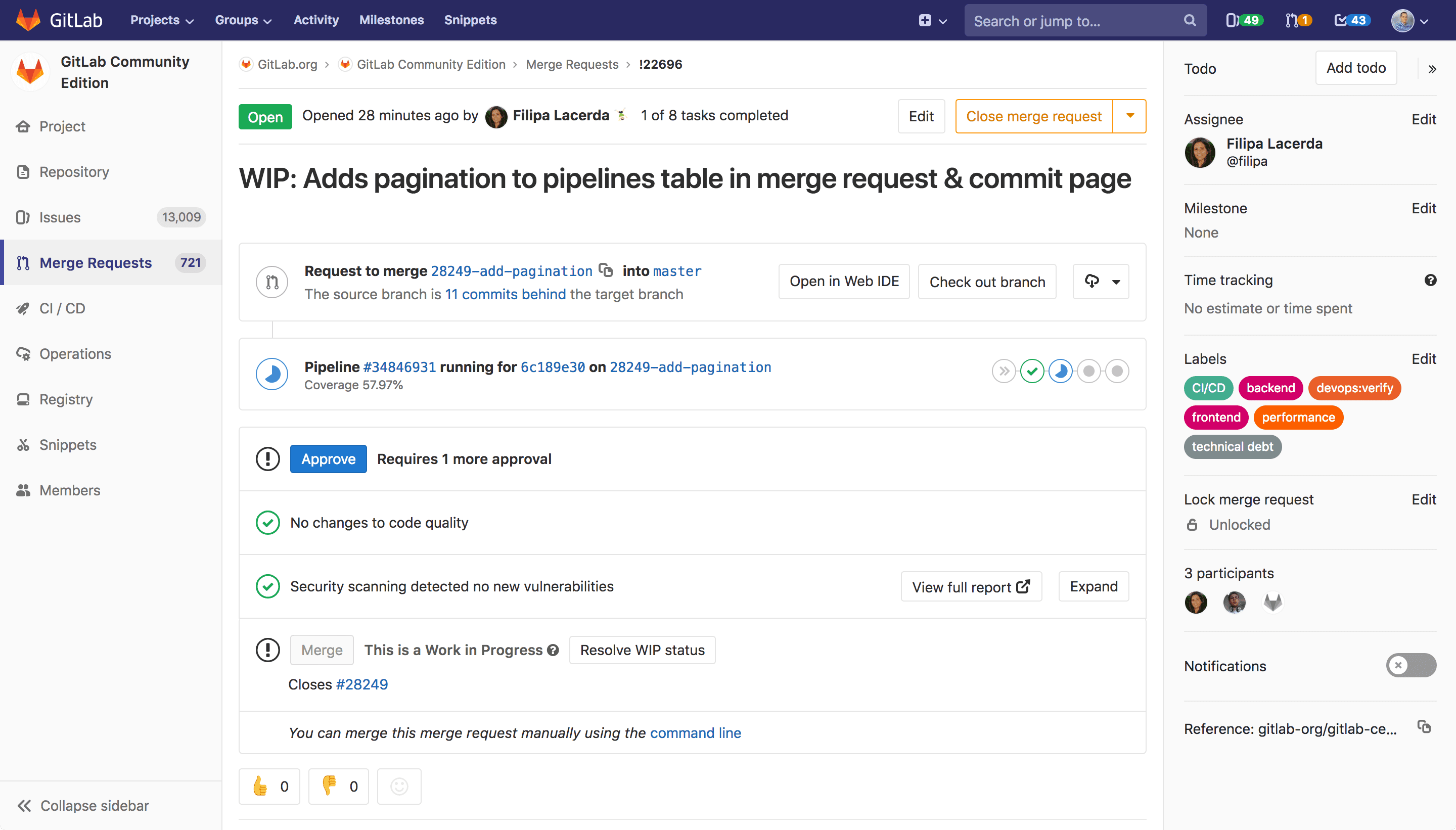 GitLab merge request