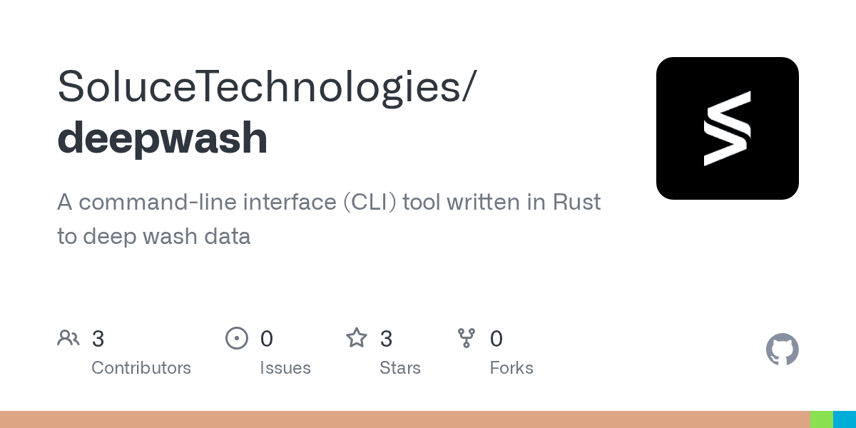 Aperçu GitHub du dépôt Deep Wash
