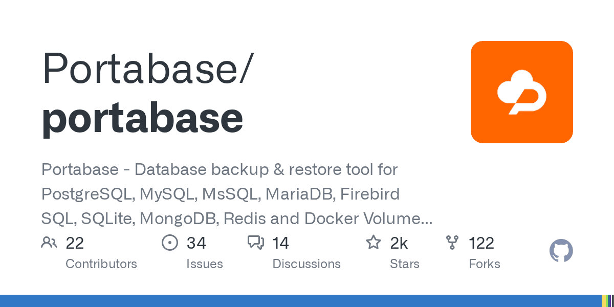 Aperçu GitHub du dépôt Portabase